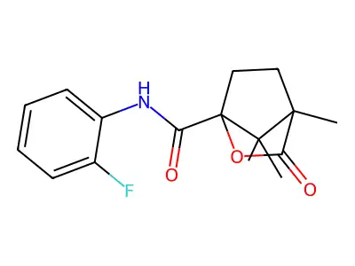 2-Oxabicyclo[2.2.1]heptane-1-carboxamide, N-(2-fluorophenyl)-4,7,7-trimethyl-3-oxo- structure