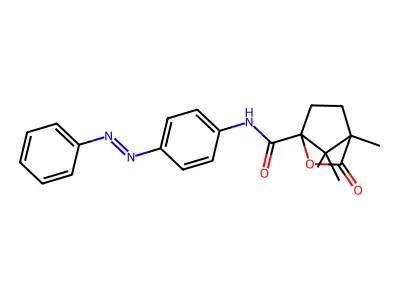 1,7,7-trimethyl-2-oxo-N-(4-phenyldiazenylphenyl)-3-oxabicyclo[2.2.1]heptane-4-carboxamide structure