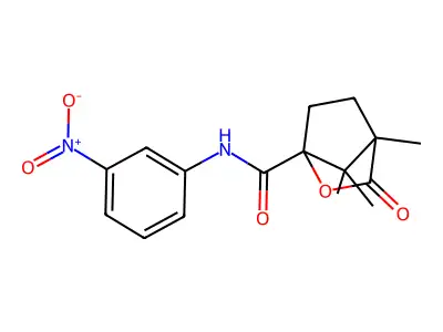 1,7,7-trimethyl-N-(3-nitrophenyl)-2-oxo-3-oxabicyclo[2.2.1]heptane-4-carboxamide structure