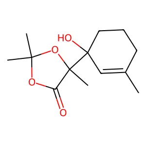 5-(1-Hydroxy-3-methylcyclohex-2-en-1-yl)-2,2,5-trimethyl-1,3-dioxolan-4-one structure