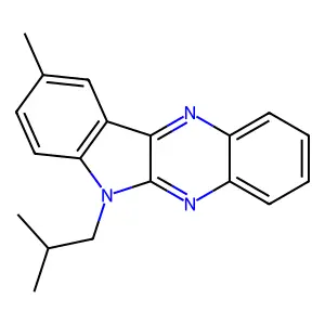 6-isobutyl-9-methyl-6H-indolo[2,3-b]quinoxaline structure