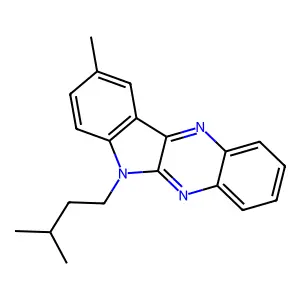 9-methyl-6-(3-methylbutyl)-6H-indolo[2,3-b]quinoxaline structure