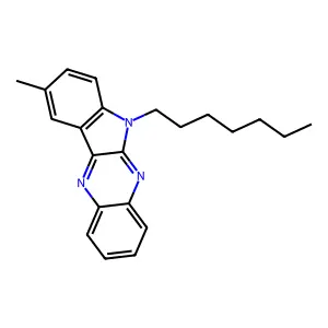 6-heptyl-9-methyl-6H-indolo[2,3-b]quinoxaline structure