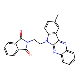 2-[2-(9-methyl-6H-indolo[2,3-b]quinoxalin-6-yl)ethyl]-1H-isoindole-1,3(2H)-dione structure