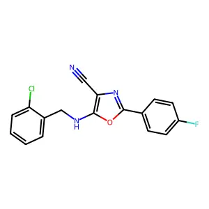 5-[(2-Chlorobenzyl)amino]-2-(4-fluorophenyl)-1,3-oxazole-4-carbonitrile structure