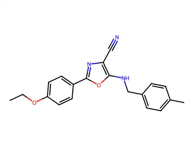 2-(4-Ethoxyphenyl)-5-[(4-methylphenyl)methylamino]-1,3-oxazole-4-carbonitrile structure