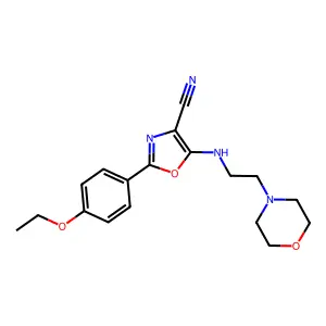 2-(4-Ethoxyphenyl)-5-(2-morpholin-4-ylethylamino)-1,3-oxazole-4-carbonitrile structure