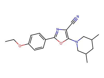 5-(3,5-Dimethylpiperidin-1-yl)-2-(4-ethoxyphenyl)-1,3-oxazole-4-carbonitrile structure