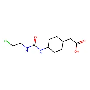 2-[4-(2-Chloroethylcarbamoylamino)cyclohexyl]acetic acid structure