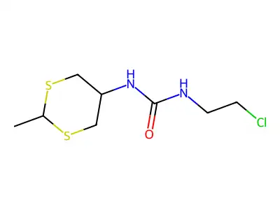 N'-(2-Chloroethyl)-N-(2-methyl-1,3-dithian-5-yl)carbamimidic acid structure