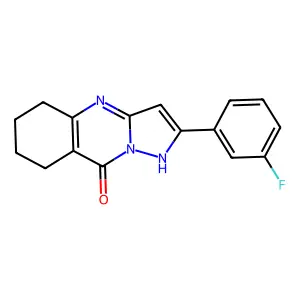 2-(3-fluorophenyl)-5,6,7,8-tetrahydro-1H-pyrazolo[5,1-b]quinazolin-9-one structure