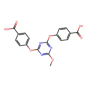 Benzoic acid, 4,4'-[(6-methoxy-1,3,5-triazine-2,4-diyl)bis(oxy)]bis- structure