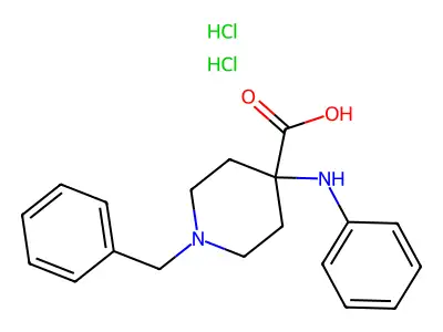 1-Benzyl-4-(phenylamino)piperidine-4-carboxylic acid dihydrochloride structure