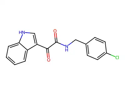 N-(4-chlorobenzyl)-2-(1H-indol-3-yl)-2-oxoacetamide structure