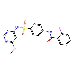 2-iodo-N-[4-[(6-methoxypyrimidin-4-yl)sulfamoyl]phenyl]benzamide structure
