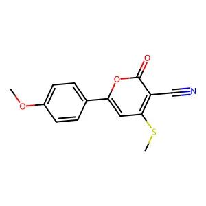 3-Cyano-4-(methylthio)-6-(4-methoxyphenyl)-2H-pyran-2-one structure