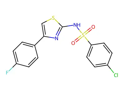 Benzenesulfonamide, 4-chloro-N-[4-(4-fluorophenyl)-2-thiazolyl]- structure