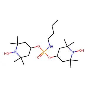 N-bis[(1-hydroxy-2,2,6,6-tetramethylpiperidin-4-yl)oxy]phosphorylbutan-1-amine structure