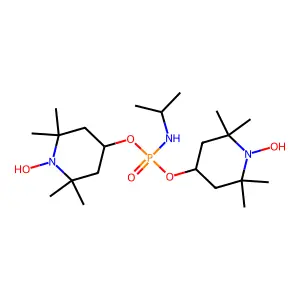 N-bis[(1-hydroxy-2,2,6,6-tetramethylpiperidin-4-yl)oxy]phosphorylpropan-2-amine structure