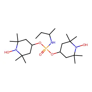 N-bis[(1-hydroxy-2,2,6,6-tetramethylpiperidin-4-yl)oxy]phosphorylbutan-2-amine structure