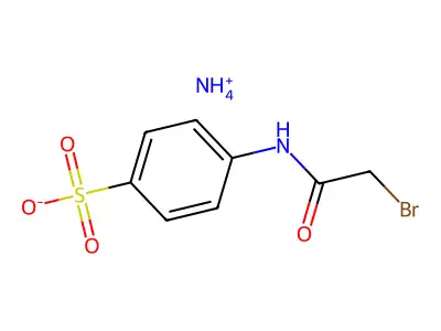 Bromoacetylsulfanilic acid structure