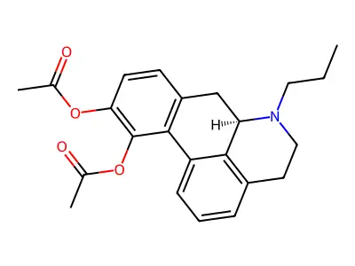 Noraporphine-10,11-diol, 6-propyl-, diacetate structure