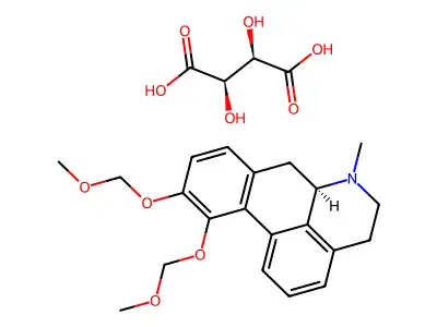 4H-Dibenzo(de,g)quinoline, 5,6,6a,7-tetrahydro-10,11-bis(methoxymethoxy)-6-methyl-, (R)-, (R-(R*,R*))-2,3-dihydroxybutanedioate (1:1) structure