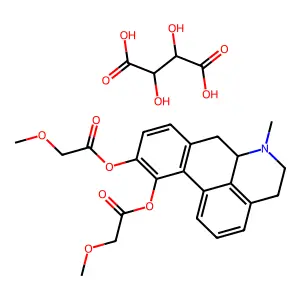 Acetic acid, methoxy-, aporphine-10,11-diyl ester, tartrate structure