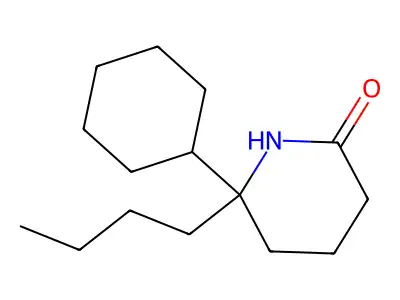 2-Piperidone, 6-butyl-6-cyclohexyl- structure