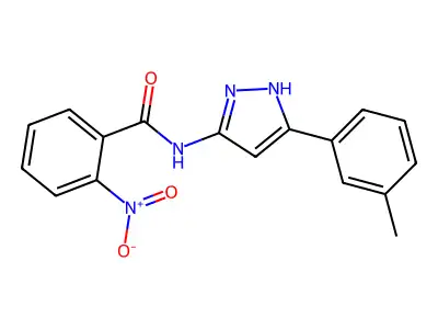 N-[5-(3-methylphenyl)-1H-pyrazol-3-yl]-2-nitrobenzamide structure