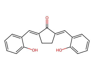 Cyclopentanone, 2,5-bis[(2-hydroxyphenyl)methylene]- structure