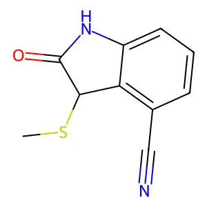 3-(Methylsulfanyl)-2-oxo-2,3-dihydro-1H-indole-4-carbonitrile structure