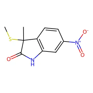 3-Methyl-3-(methylsulfanyl)-6-nitro-1,3-dihydro-2H-indol-2-one structure