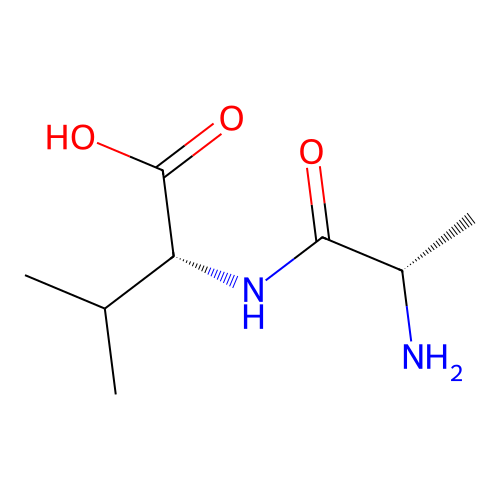 (2R)-2-[[(2S)-2-aminopropanoyl]amino]-3-methylbutanoic acid structure