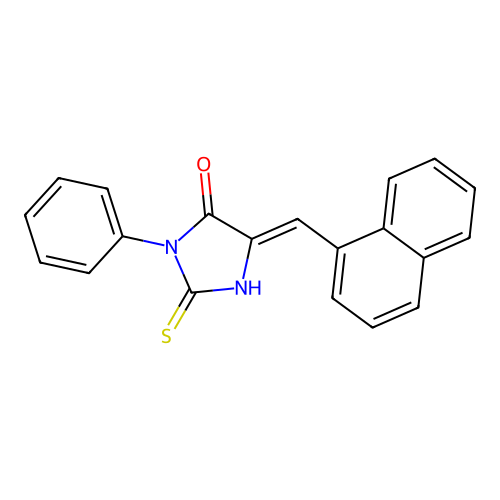 4-Imidazolidinone, 5-(1-naphthalenylmethylene)-3-phenyl-2-thioxo- structure