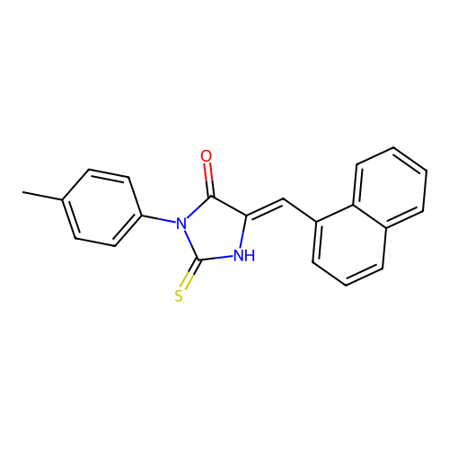 4-Imidazolidinone, 3-(4-methylphenyl)-5-(1-naphthalenylmethylene)-2-thioxo- structure