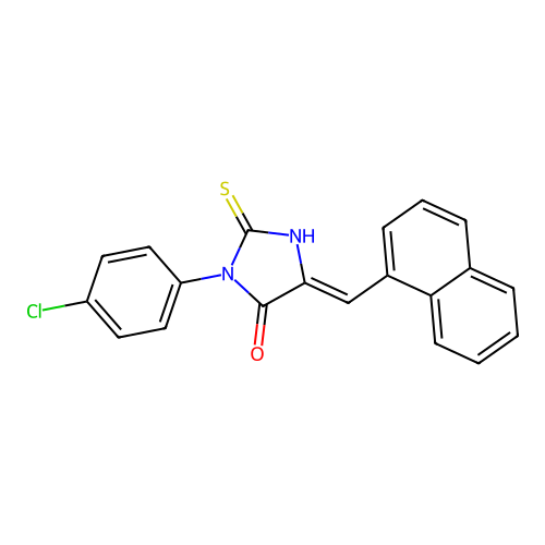 4-Imidazolidinone, 3-(4-chlorophenyl)-5-(1-naphthalenylmethylene)-2-thioxo- structure