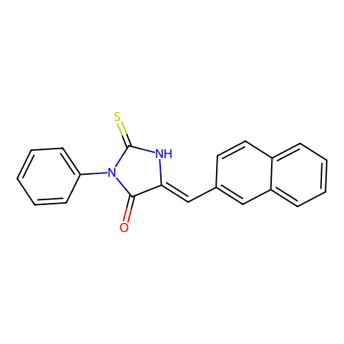 4-Imidazolidinone, 5-(2-naphthalenylmethylene)-3-phenyl-2-thioxo- structure