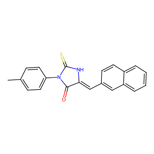 4-Imidazolidinone, 3-(4-methylphenyl)-5-(2-naphthalenylmethylene)-2-thioxo- structure