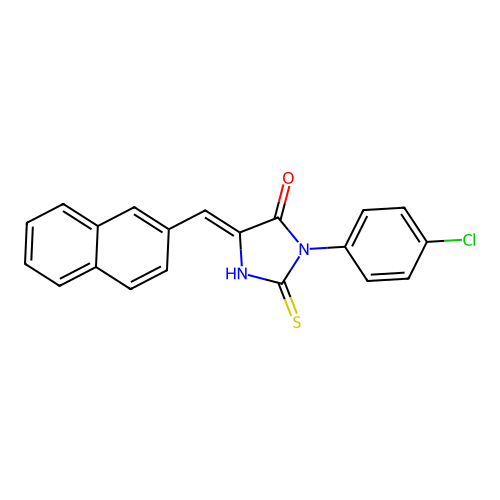 4-Imidazolidinone, 3-(4-chlorophenyl)-5-(2-naphthalenylmethylene)-2-thioxo- structure