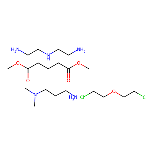 (C7-H12-O4.C5-H14-N2.C4-H13-N3.C4-H8-Cl2-O)x- structure