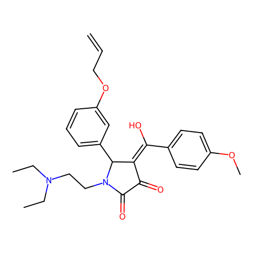(4E)-1-(2-diethylaminoethyl)-4-[hydroxy-(4-methoxyphenyl)methylidene]-5-(3-prop-2-enoxyphenyl)pyrrolidine-2,3-dione structure
