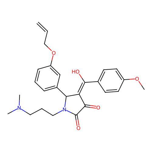 (4E)-1-[3-(dimethylamino)propyl]-4-[hydroxy-(4-methoxyphenyl)methylidene]-5-(3-prop-2-enoxyphenyl)pyrrolidine-2,3-dione structure