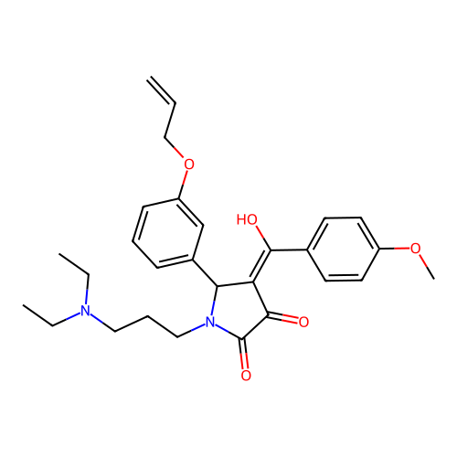 (4E)-1-[3-(diethylamino)propyl]-4-[hydroxy-(4-methoxyphenyl)methylidene]-5-(3-prop-2-enoxyphenyl)pyrrolidine-2,3-dione structure