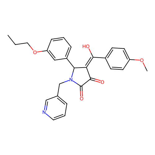 3-hydroxy-4-(4-methoxybenzoyl)-5-(3-propoxyphenyl)-1-(pyridin-3-ylmethyl)-1H-pyrrol-2(5H)-one structure