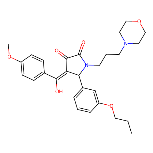 (4E)-4-[hydroxy-(4-methoxyphenyl)methylidene]-1-(3-morpholin-4-ylpropyl)-5-(3-propoxyphenyl)pyrrolidine-2,3-dione structure