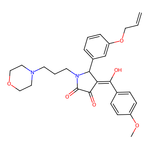 (4E)-4-[hydroxy-(4-methoxyphenyl)methylidene]-1-(3-morpholin-4-ylpropyl)-5-(3-prop-2-enoxyphenyl)pyrrolidine-2,3-dione structure