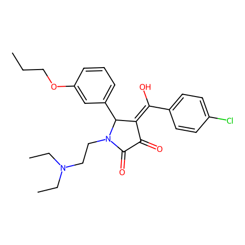 4-(4-chlorobenzoyl)-1-(2-(diethylamino)ethyl)-3-hydroxy-5-(3-propoxyphenyl)-1H-pyrrol-2(5H)-one structure