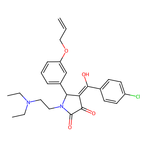 5-(3-(allyloxy)phenyl)-4-(4-chlorobenzoyl)-1-(2-(diethylamino)ethyl)-3-hydroxy-1H-pyrrol-2(5H)-one structure