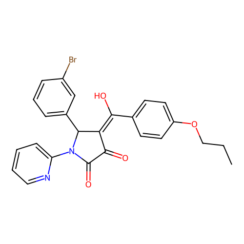 5-(3-bromophenyl)-3-hydroxy-4-(4-propoxybenzoyl)-1-(pyridin-2-yl)-1H-pyrrol-2(5H)-one structure